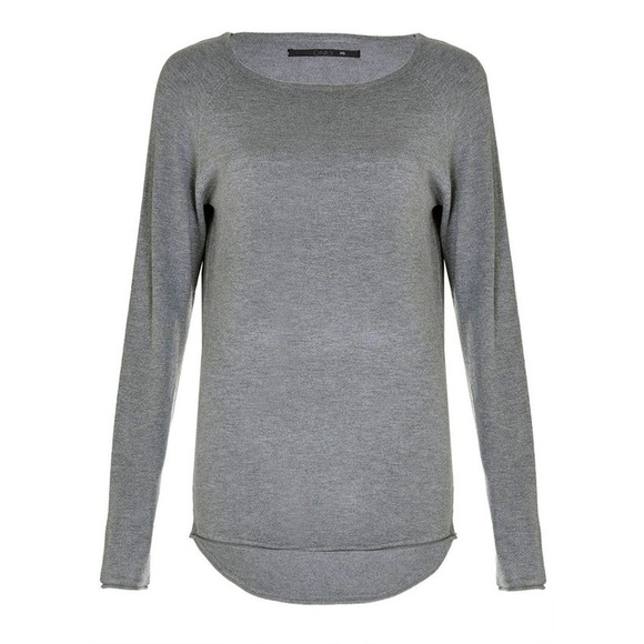 ONLY Mila Sweater Lacy Long Sleeve Pullover Knit Super Soft Viscose Grey - Picture 9 of 13